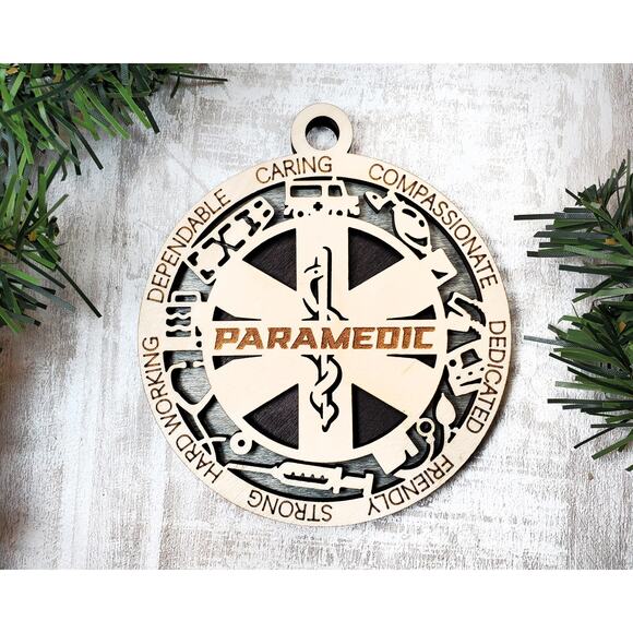 PARAMEDIC Ornament Personalized First Responder Christmas Gift - Picture 2 of 5